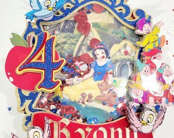 Snow white inspired Cake Topper, Princess Cake Topper,