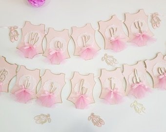 Handmade Ballerina Birthday Banner: Pink & Glitter Cardstock