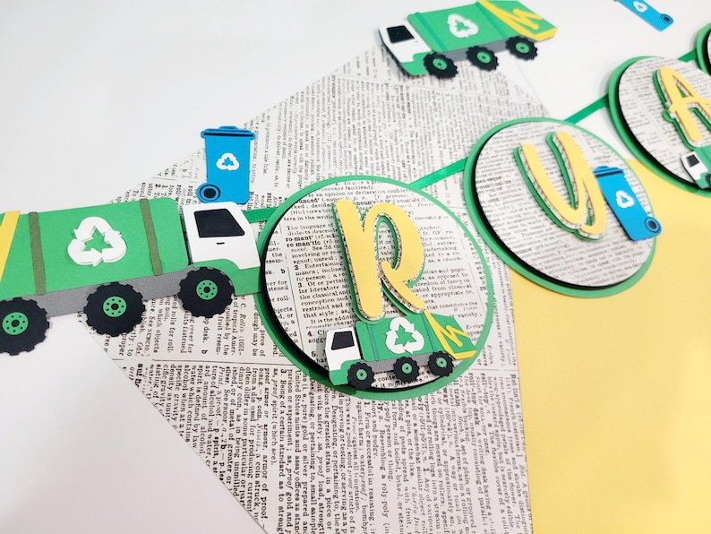 Garbage Truck Birthday Banner: Trash Bash Party Decor