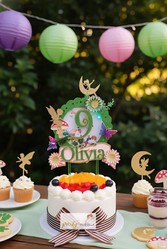 Fairy Shaker Cake Topper with Lights: Glitter Party Decoration